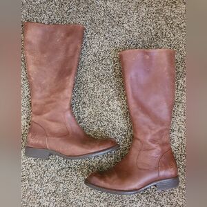 BORN leather riding boots women size 8 brown